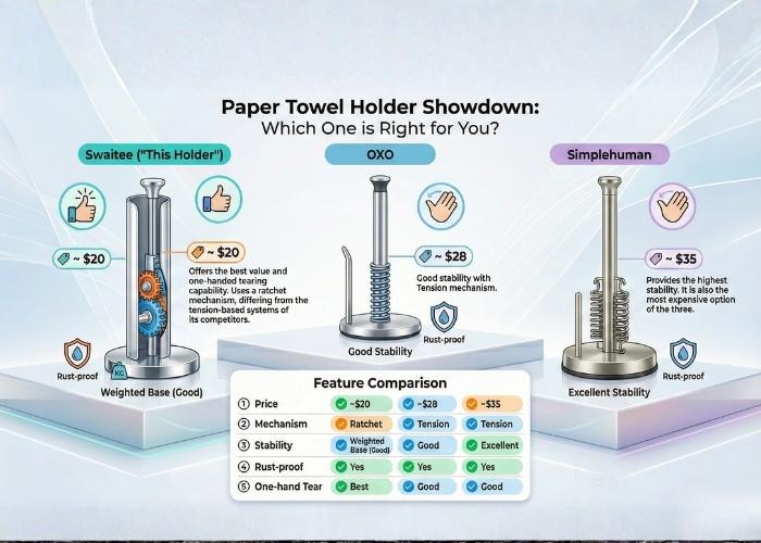 Paper Towel Holder Comparison table