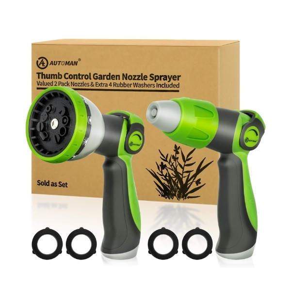 Great and sturdy high-pressure garden hose nozzle that provides a high-pressure spray to wash cars, patios, and other daily yard chores.