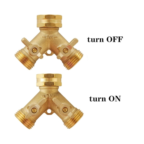 Good to: A useful device that allows you to use two hoses with a single faucet and independently regulate the flow of water to each.