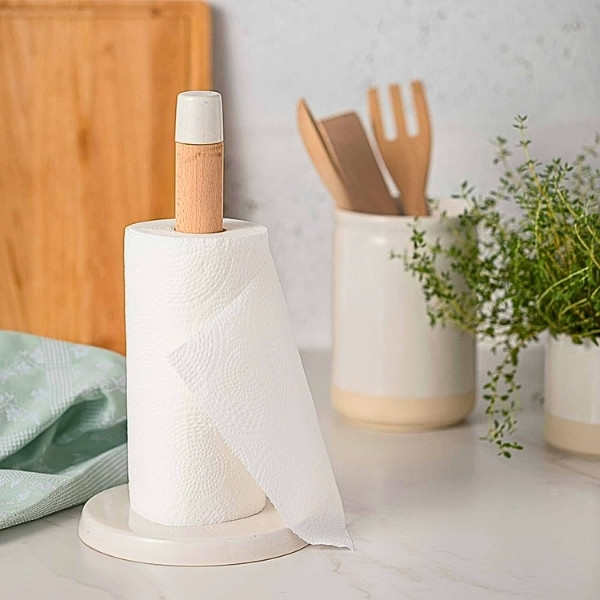 This lovely ceramic paper towel holder feels like a luxury item.